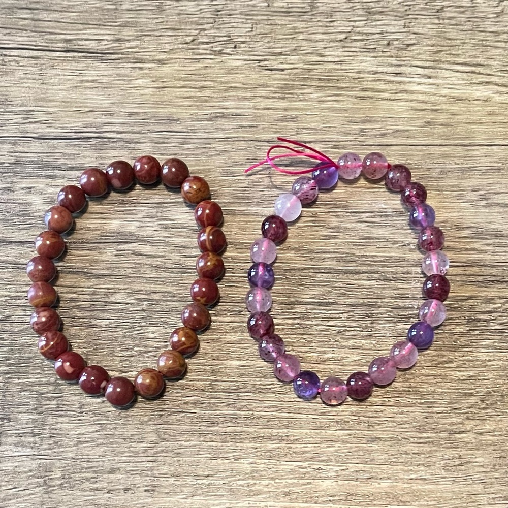 Handmade Crystal Bracelets Set of Two